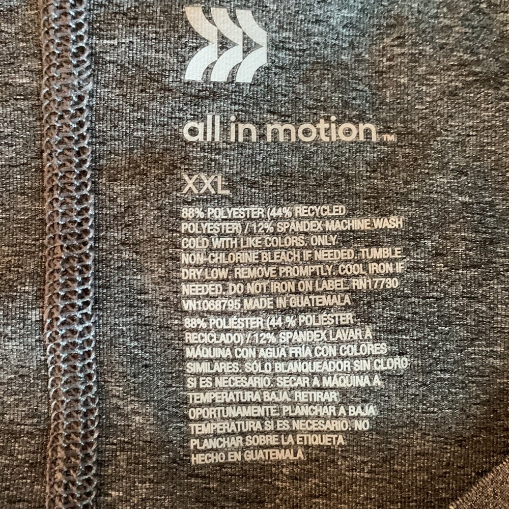 All In Motion Gray Workout Top Size XXL - Picture 4 of 10